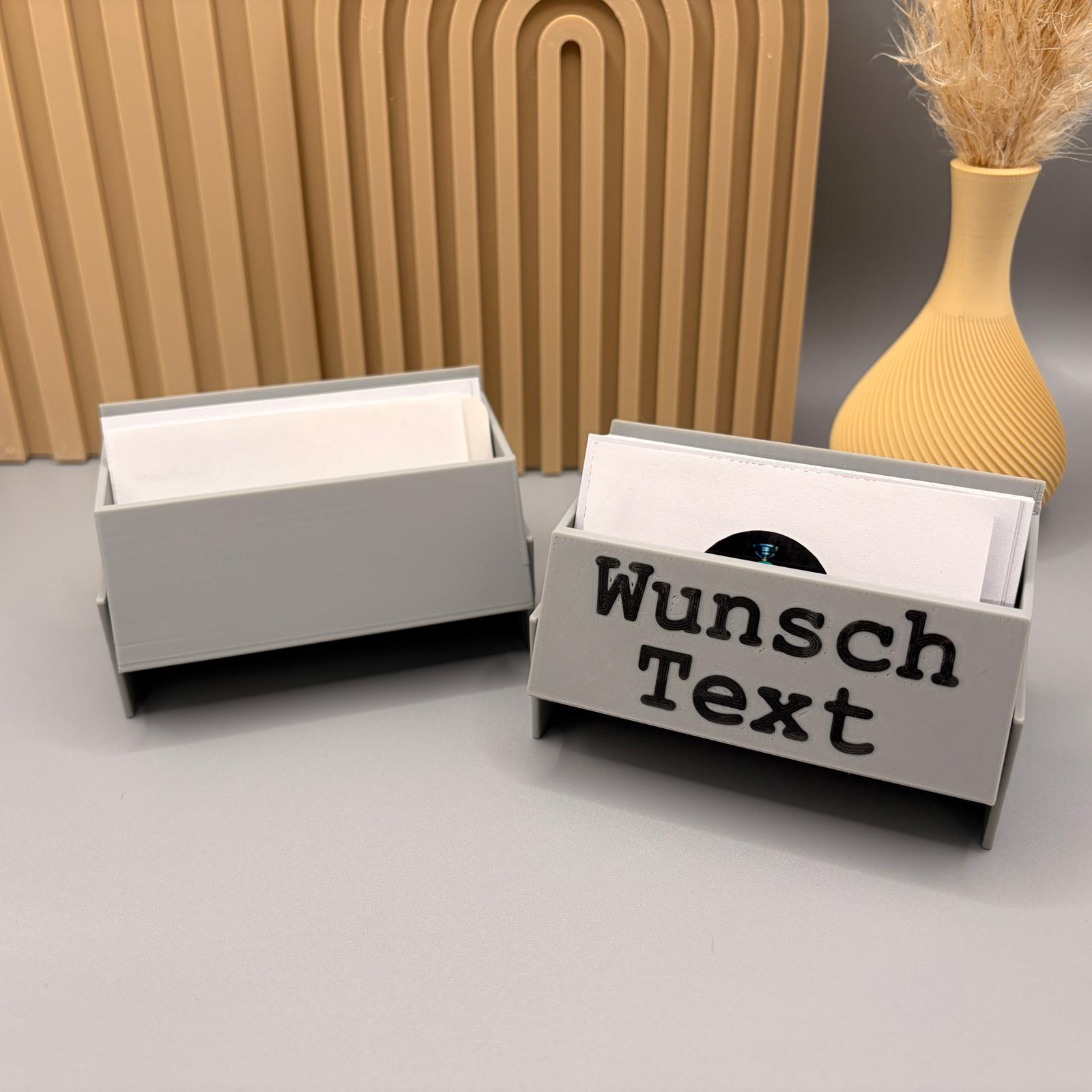 Visitenkartenhalter personalisiert 3D Druck mit Wunschname | Visitenkartendose Standard Visitenkarten EU | Wunschtext | Visitenkartenetui