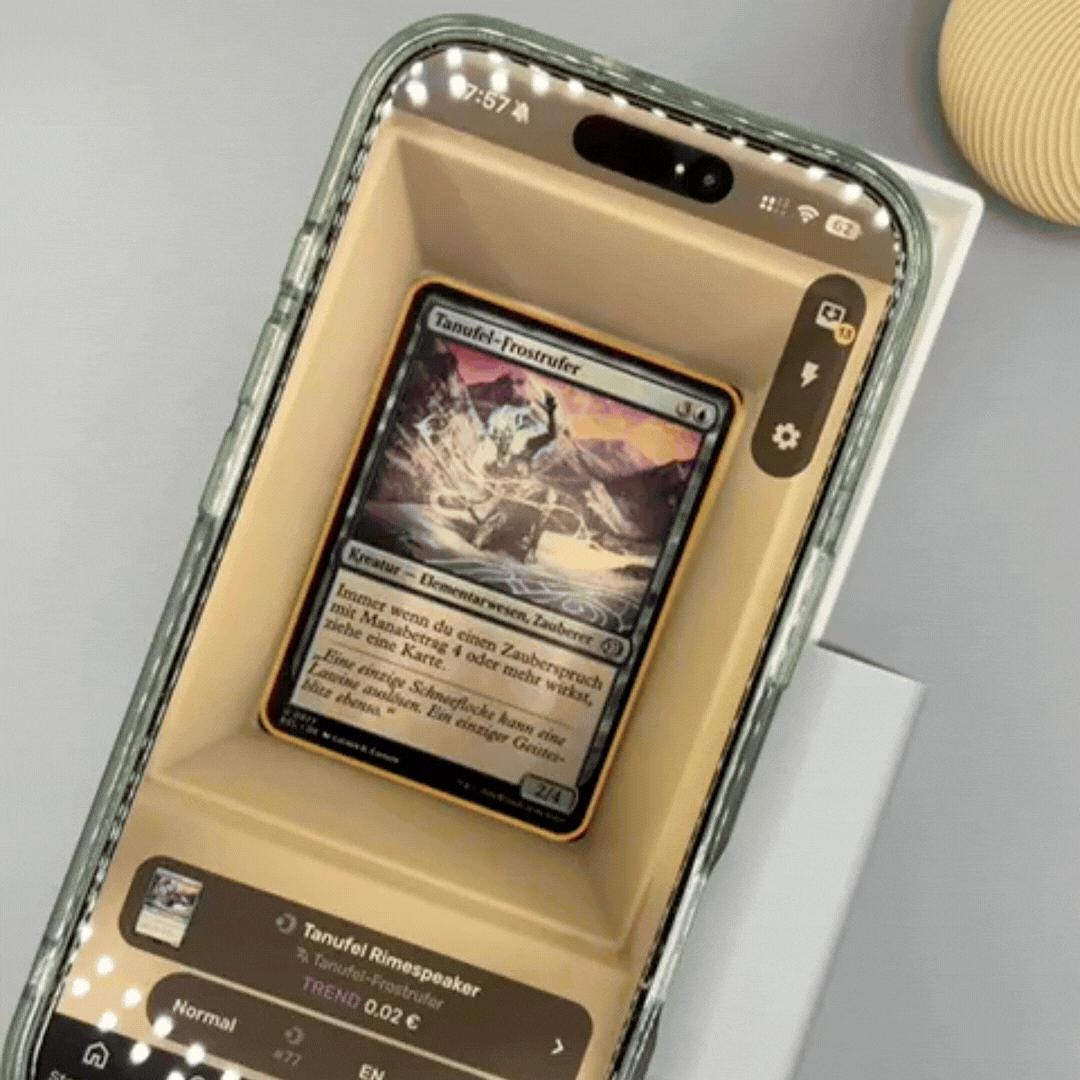 MTG | TCG Scan Box | Karten Scanner für TCG kompatibel mit Magic Pokémon Yu-Gi-Oh | für Smartphone Apps wie ManaBox, Collectr | Card Slinger