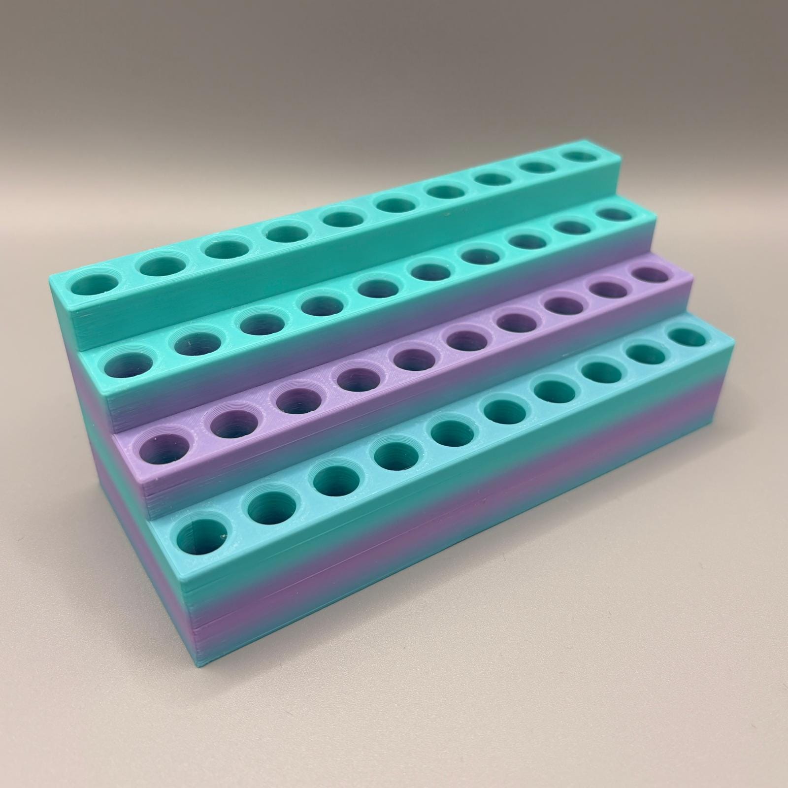 Sonderfarbe | platzsparender Stiftehalter kompatibel mit Legami Stifte | radierbare Legami Stifte | für 40 Stifte | Gradient Türkis Lila