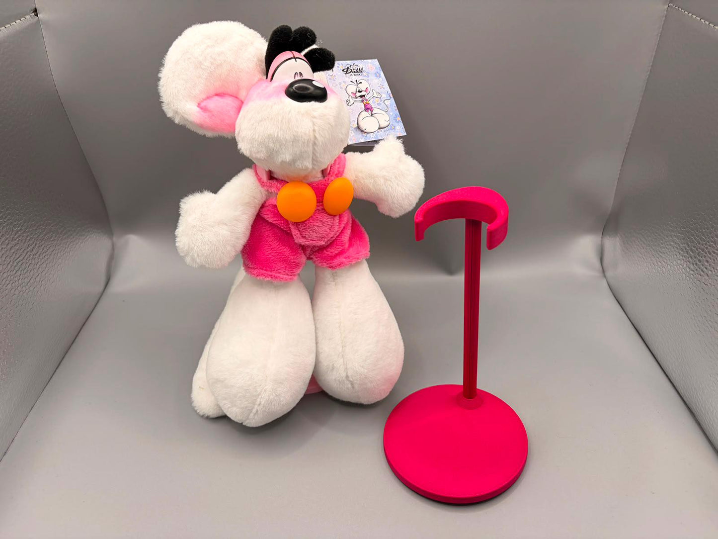 Halter für 20cm Diddl Maus Plüschtiere | Diddl Aufsteller | Kompatibel mit Plüschtieren aus 90er/2000er und Diddl is back | Farbe wählbar