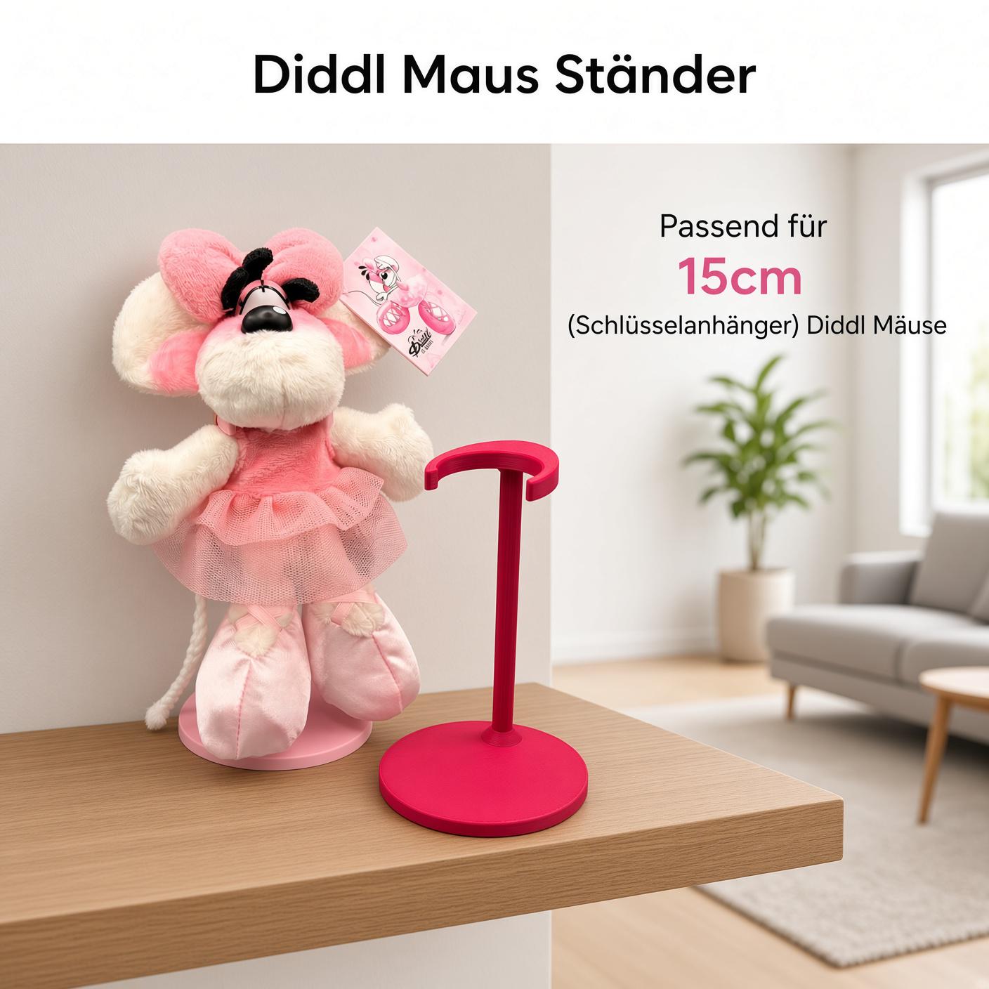 Halter für 15cm Diddl Maus Schlüsselanhänger Plüschtiere | Kompatibel mit Plüschtieren aus 90er/2000er und Diddl is back | Farbe wählbar